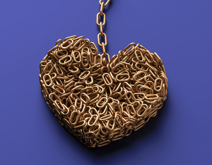Heart made from chains